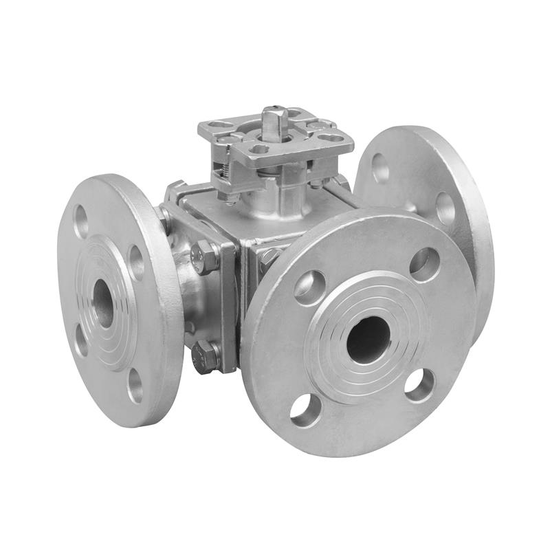 Q44/45f-16p Three-way High Platform Flange Ball Valve